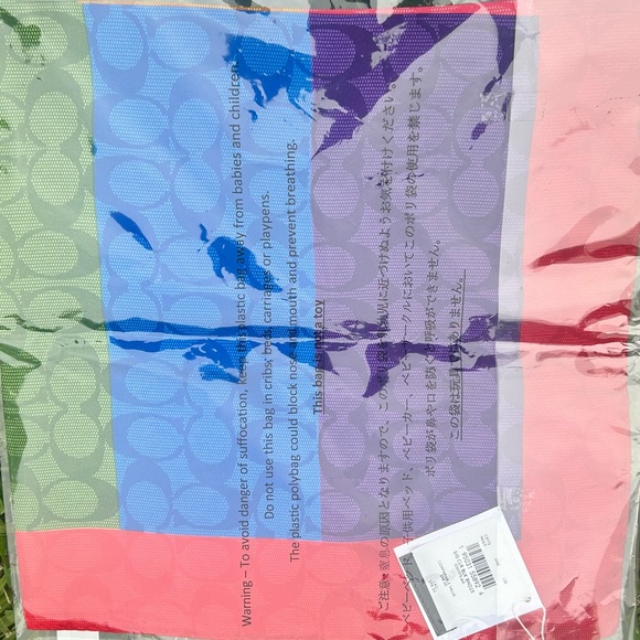 COACH Rainbow Signature Silk Square Scarf - Picture 2 of 5